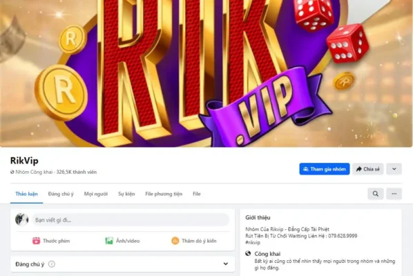 Giới thiệu về Fanpage của cổng game Rikvip