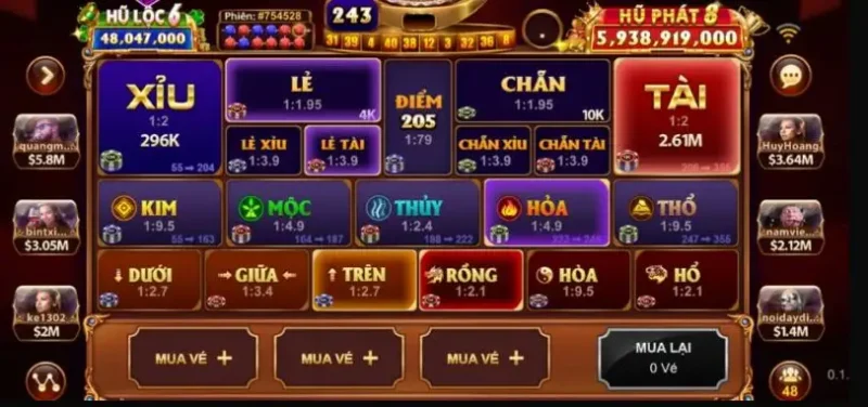 Các loại cửa cược trong Keno tại cổng game Rik vip 