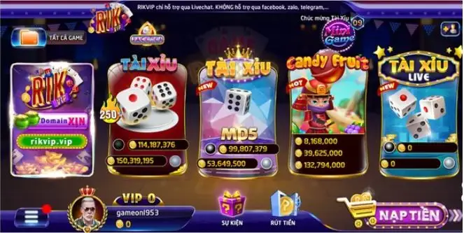 Cổng game Rikvip có kho game vô cùng đa dạng và phong phú 